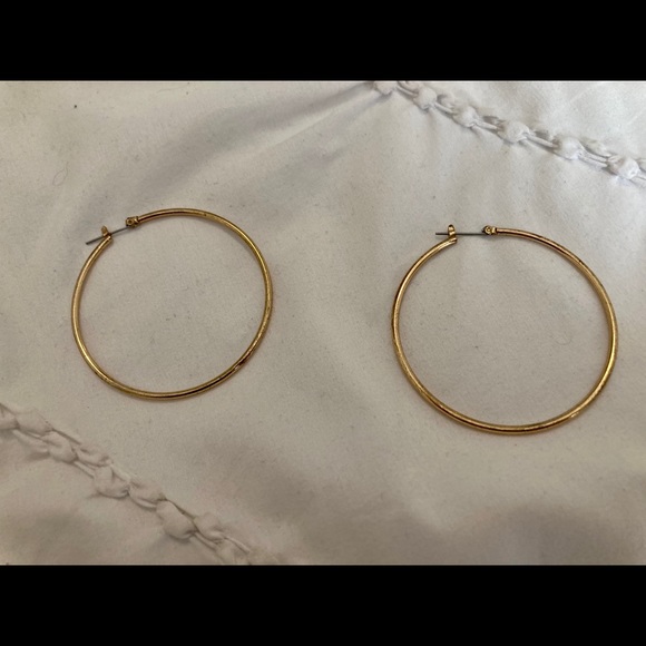 Large Gold Hoops - Picture 3 of 3